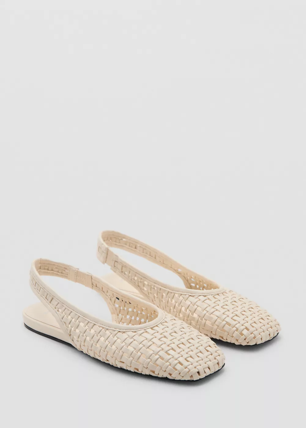Ballerines tressées ouvertes à l’arrière, MANGO