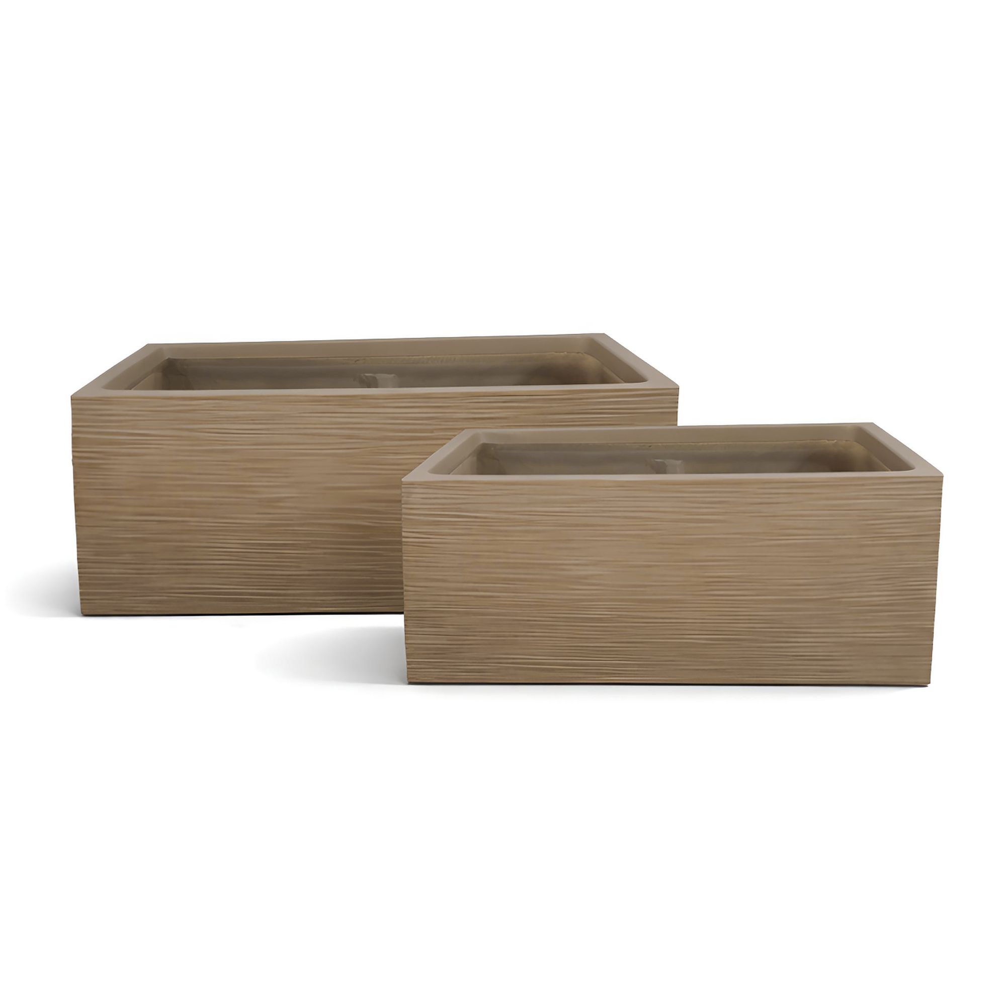 Lot de 2 pots rectangles en fibre d'argile, COMPORTA, NOW'S HOME