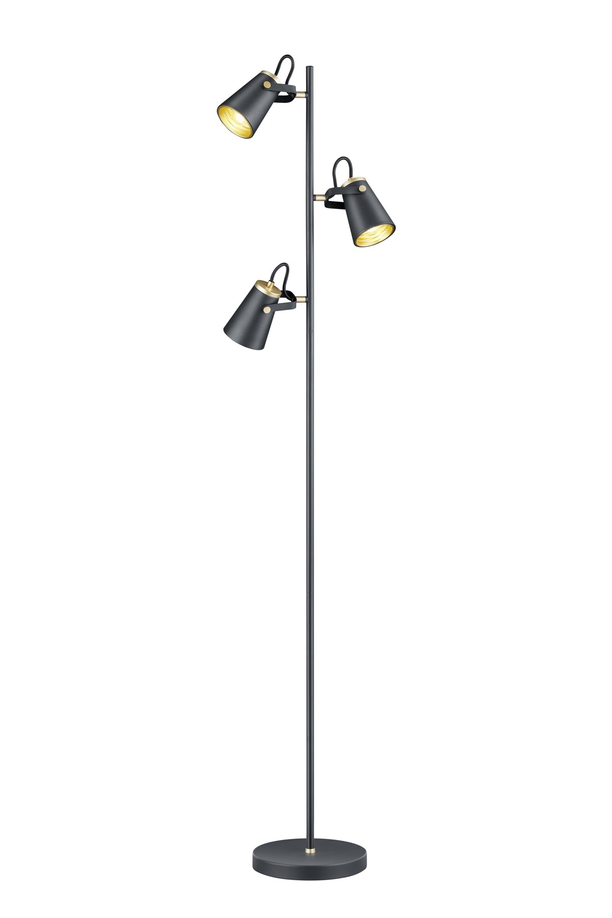Lampadaire design en métal industriel, EDWARD, TRIO