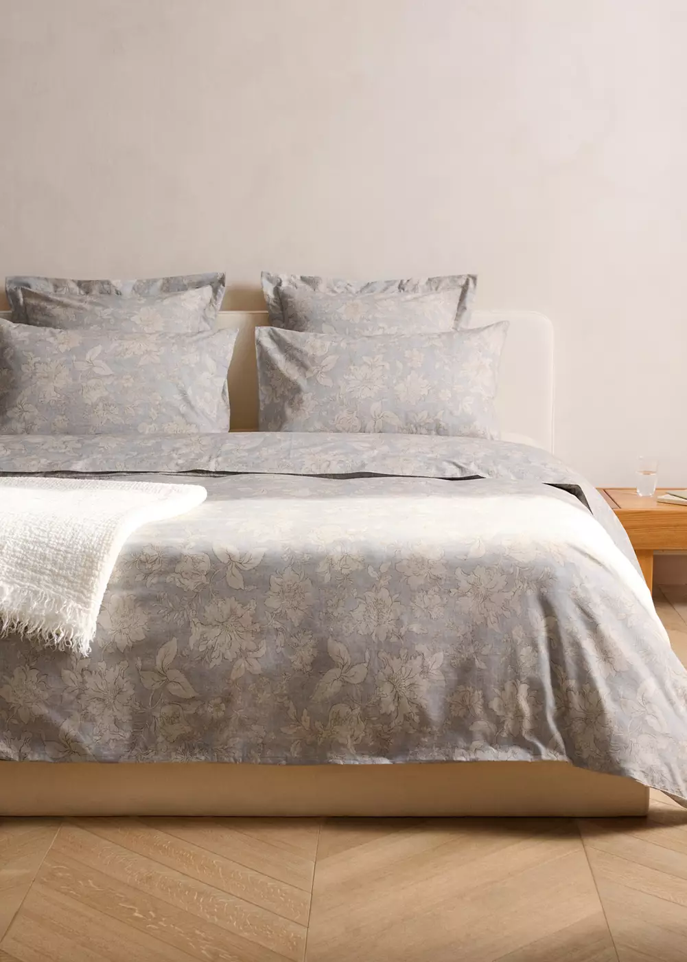 Housse de couette percale de coton fleurs vintage Lit 90 cm, MANGO HOME