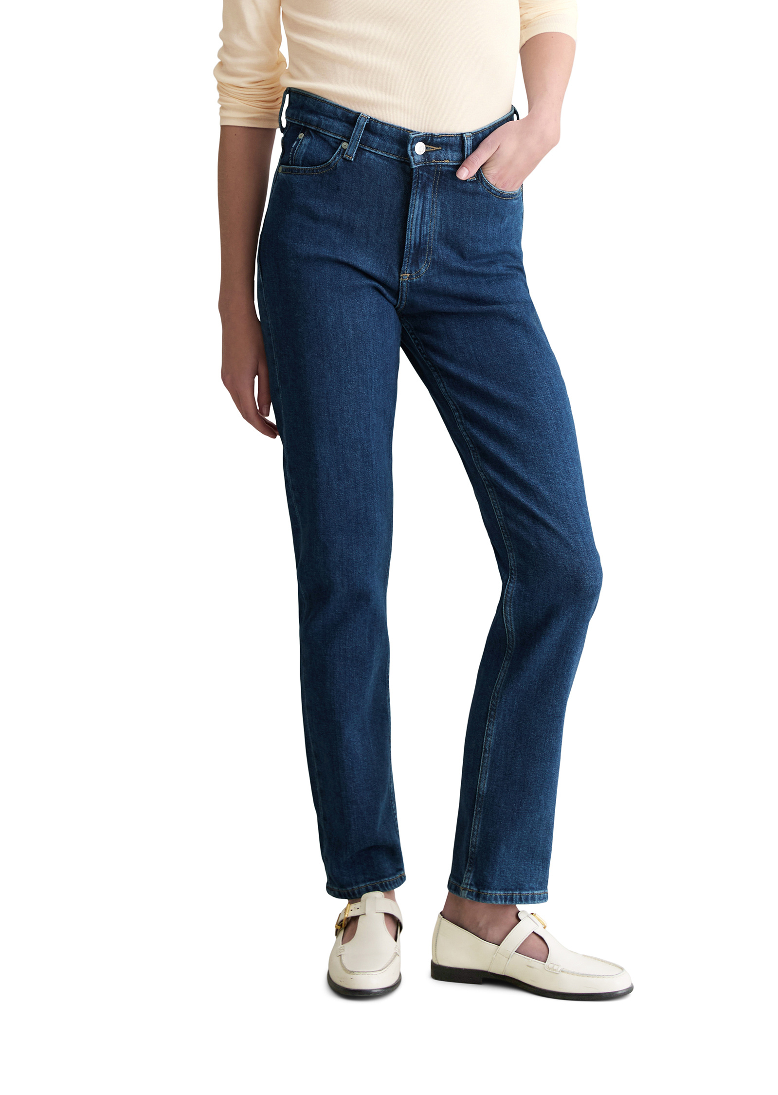 Jeans modèle Onna droit en stretch doux en coton organique et lyocell, MARC O’POLO DENIM