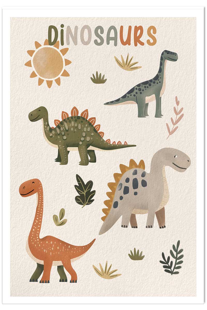 Affiche enfant les grands dinos, HEXOA