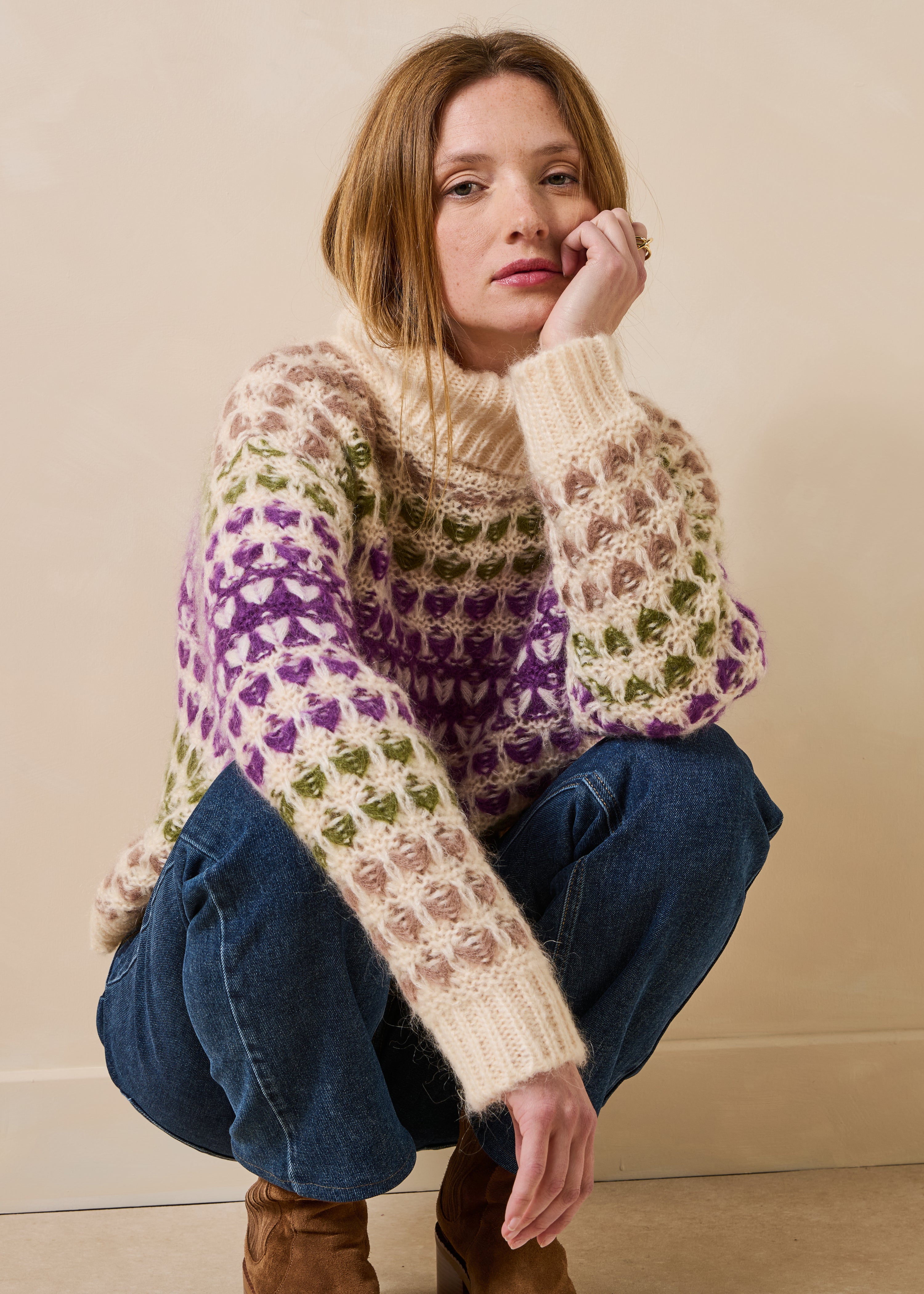 Pull col roulé manches longues, LA FEE MARABOUTEE