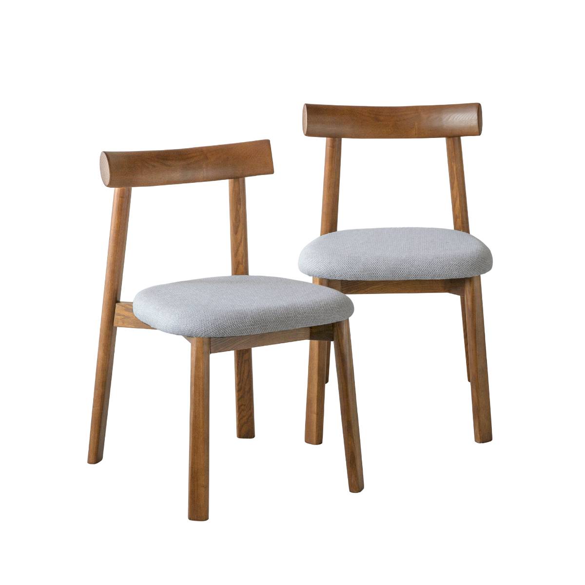 Lot de 2 chaises en bois de frêne NERIS, MADE IN MEUBLES