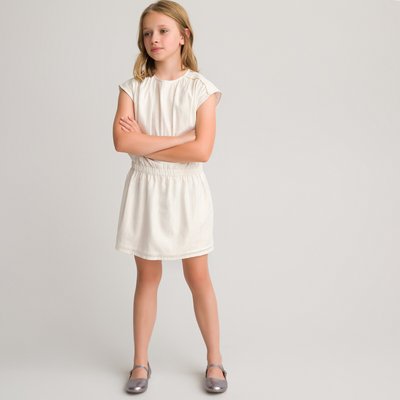 Striped Cotton Mix Dress with Short Sleeves, 3-12 Years LA REDOUTE COLLECTIONS