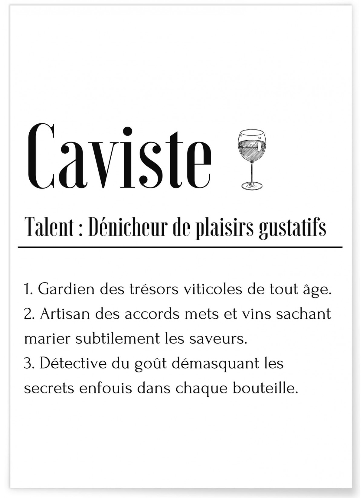 Affiche Définition Caviste, L'AFFICHERIE