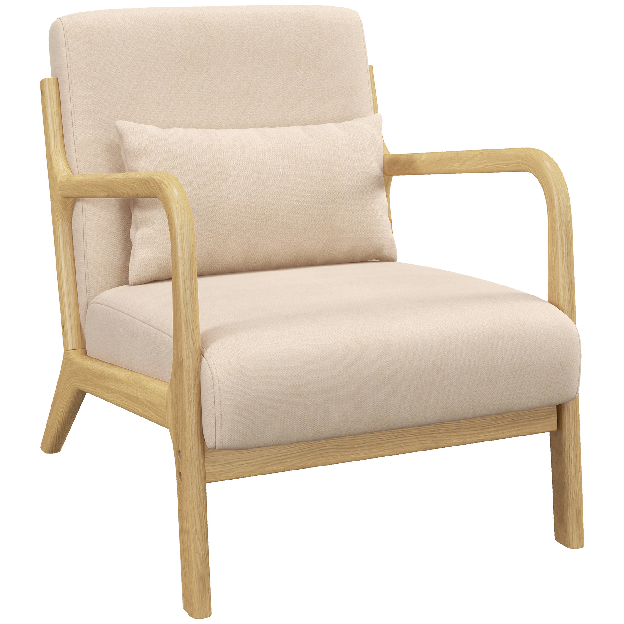 Accent Chair velours (100 % polyester) Beige, HOMCOM