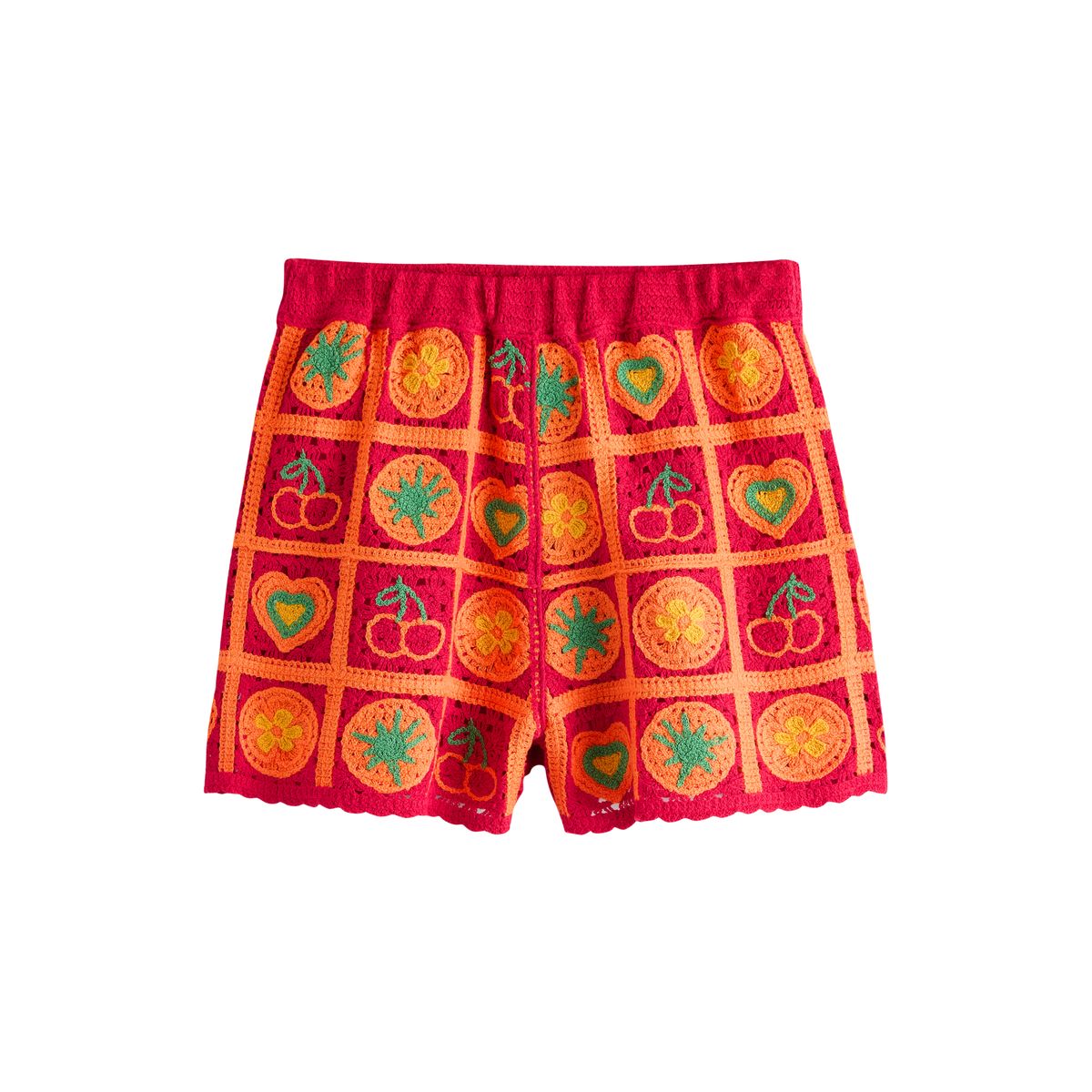 Short coordonné en coton et crochet, NEXT