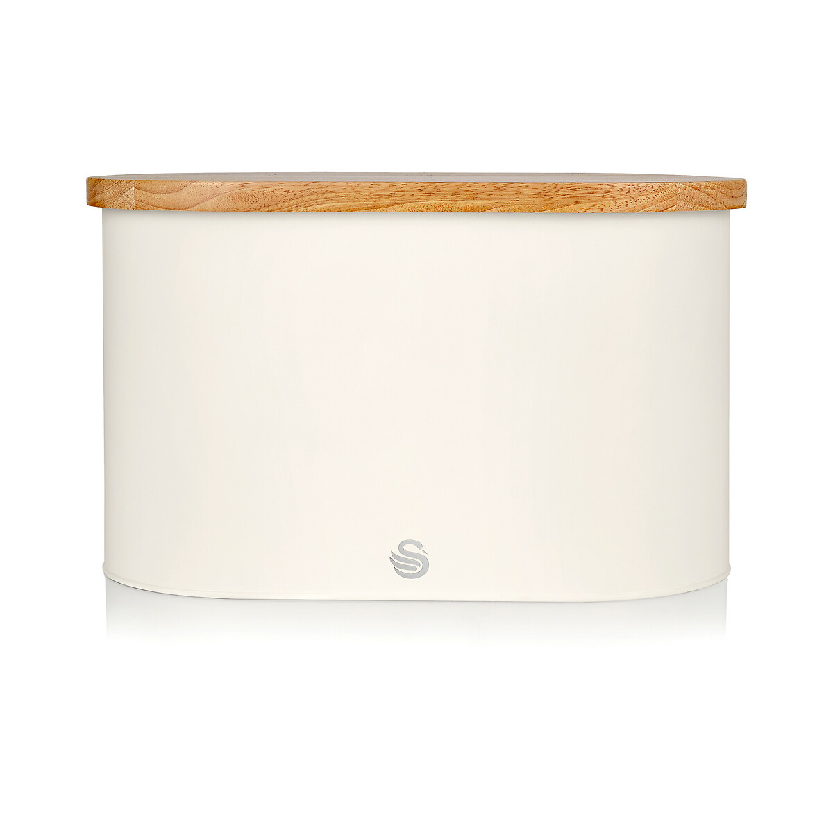 Nordic Bread Bin with Wooden Lid in Cream, SWAN