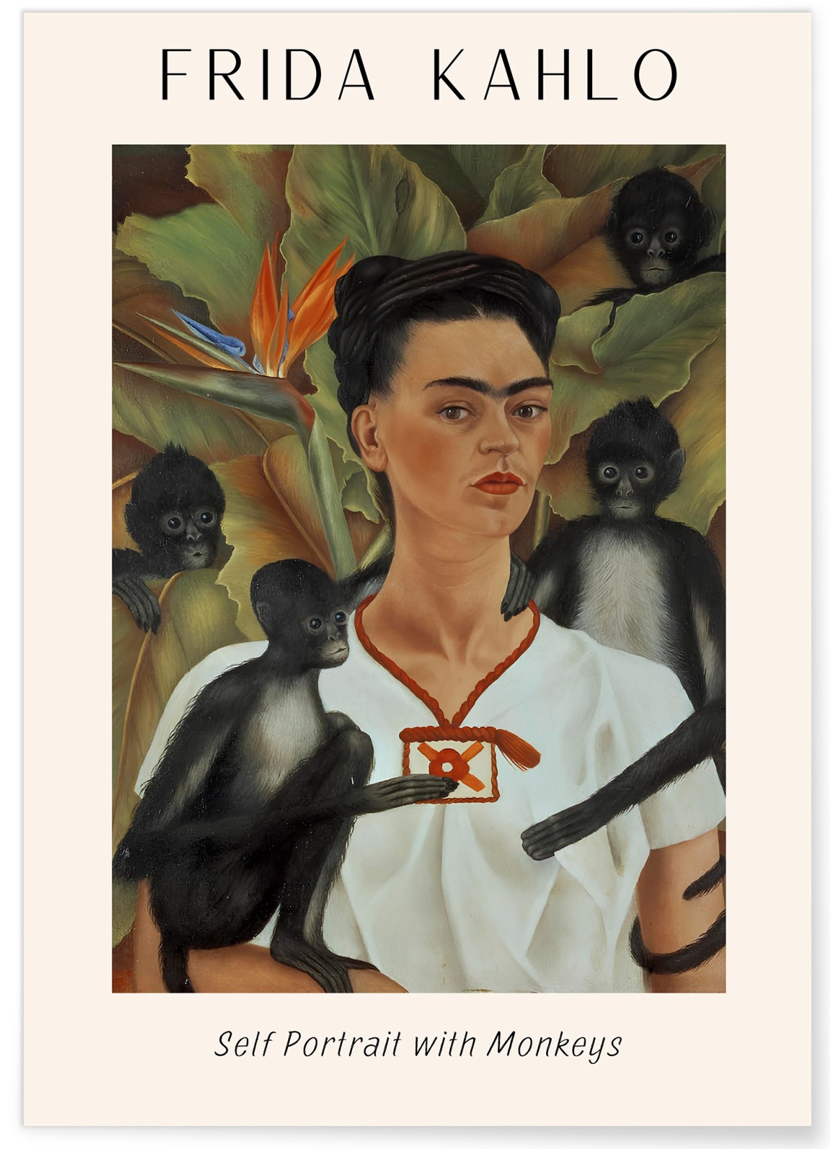 Affiche Frida Kahlo « Self Portrait with Monkeys », L'AFFICHERIE