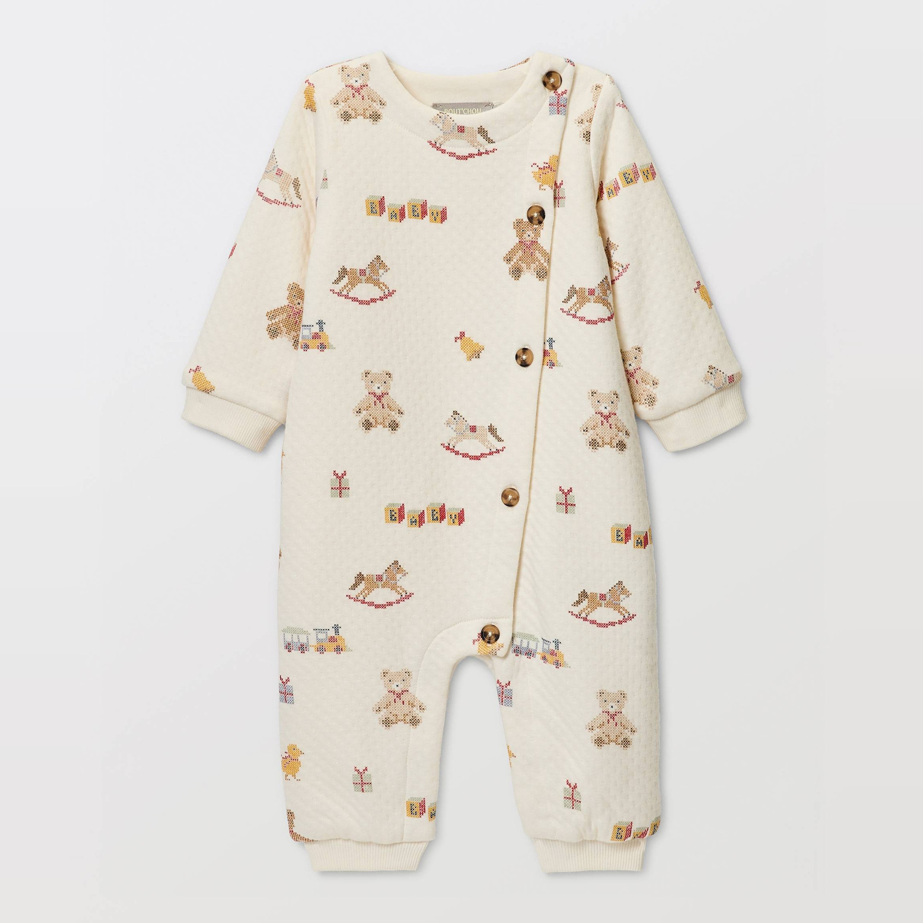 Combinaison longue imprimée en coton, BOUT'CHOU