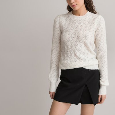 Recycled Openwork Jumper with Crew Neck LA REDOUTE COLLECTIONS