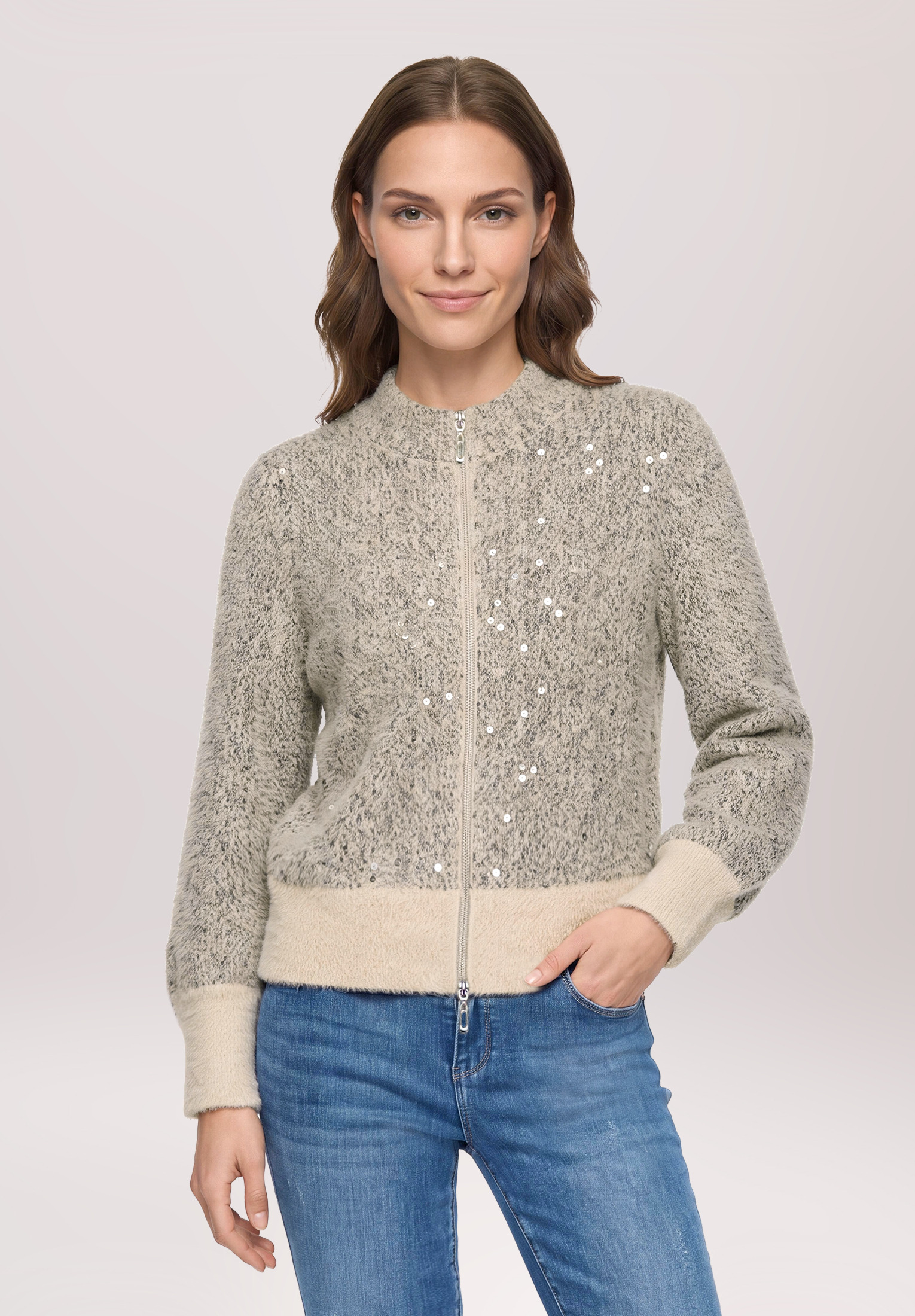 Cardigan en grosse maille à application, BETTY BARCLAY