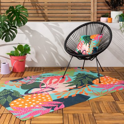 Bright Floral Washable Digitally Printed Indoor/Outdoor Rug SO'HOME