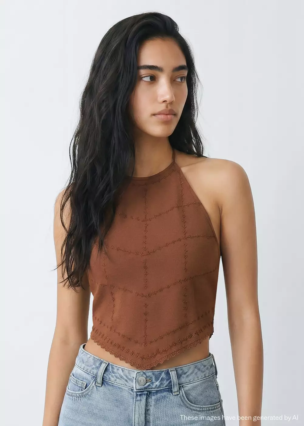 Top emmanchures américaines franges, MANGO TEEN