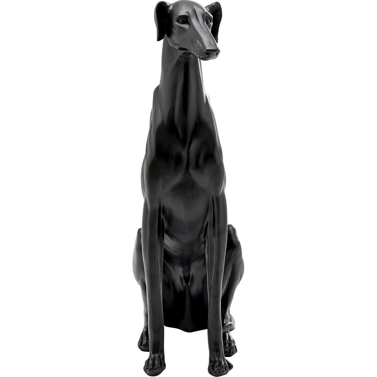 Lévrier irlandais, statue de chien sur une base en bois