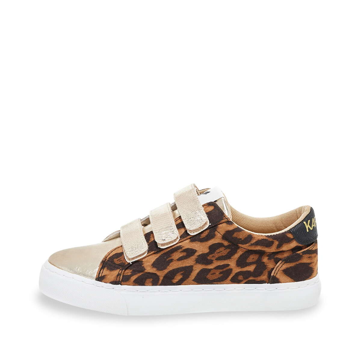 Toundra leopard print trainers with touch n close fastening