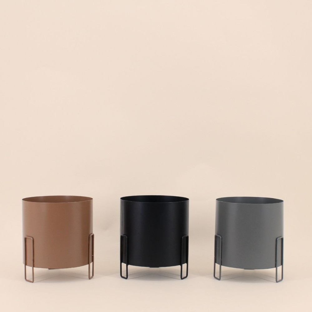 Lot de 3 cache-pots en métal 16,5cm, ORNAMI