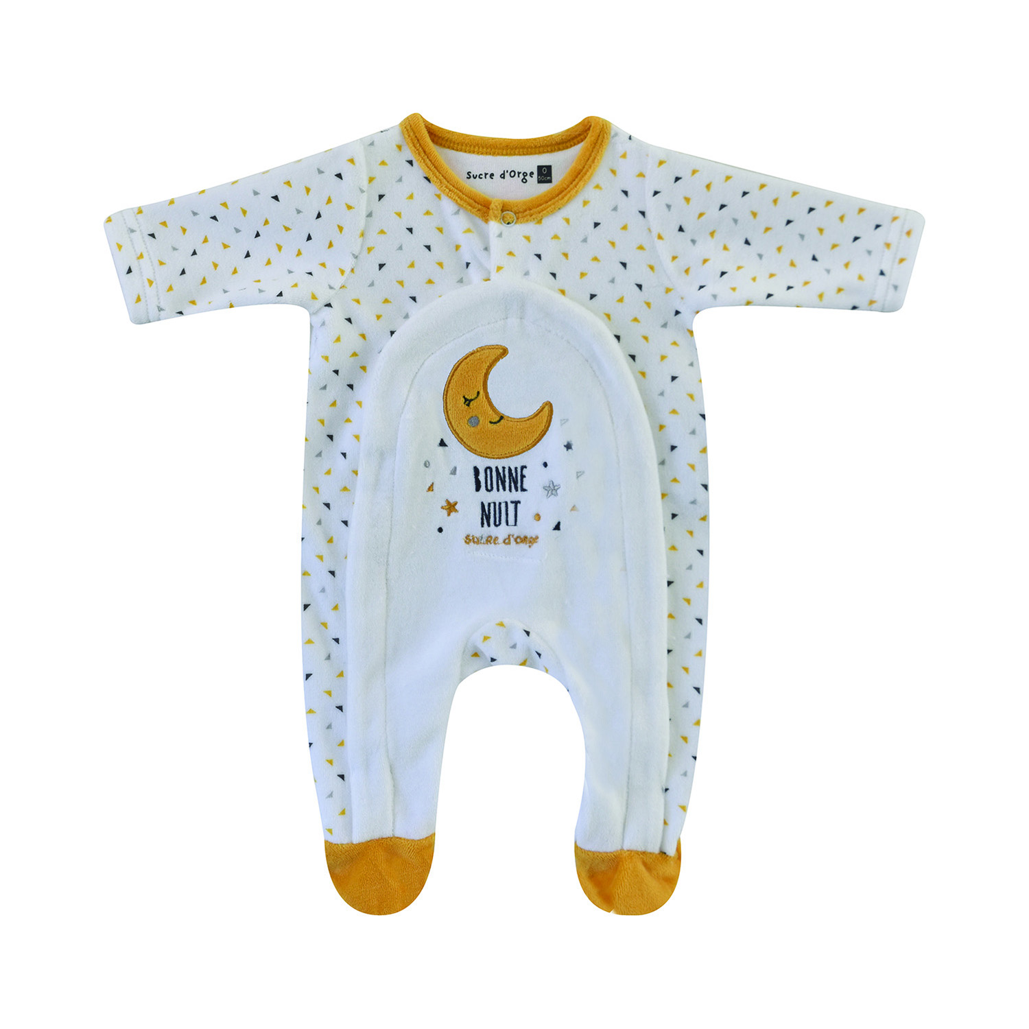Pyjama naissance emery velours rase, SUCRE D'ORGE