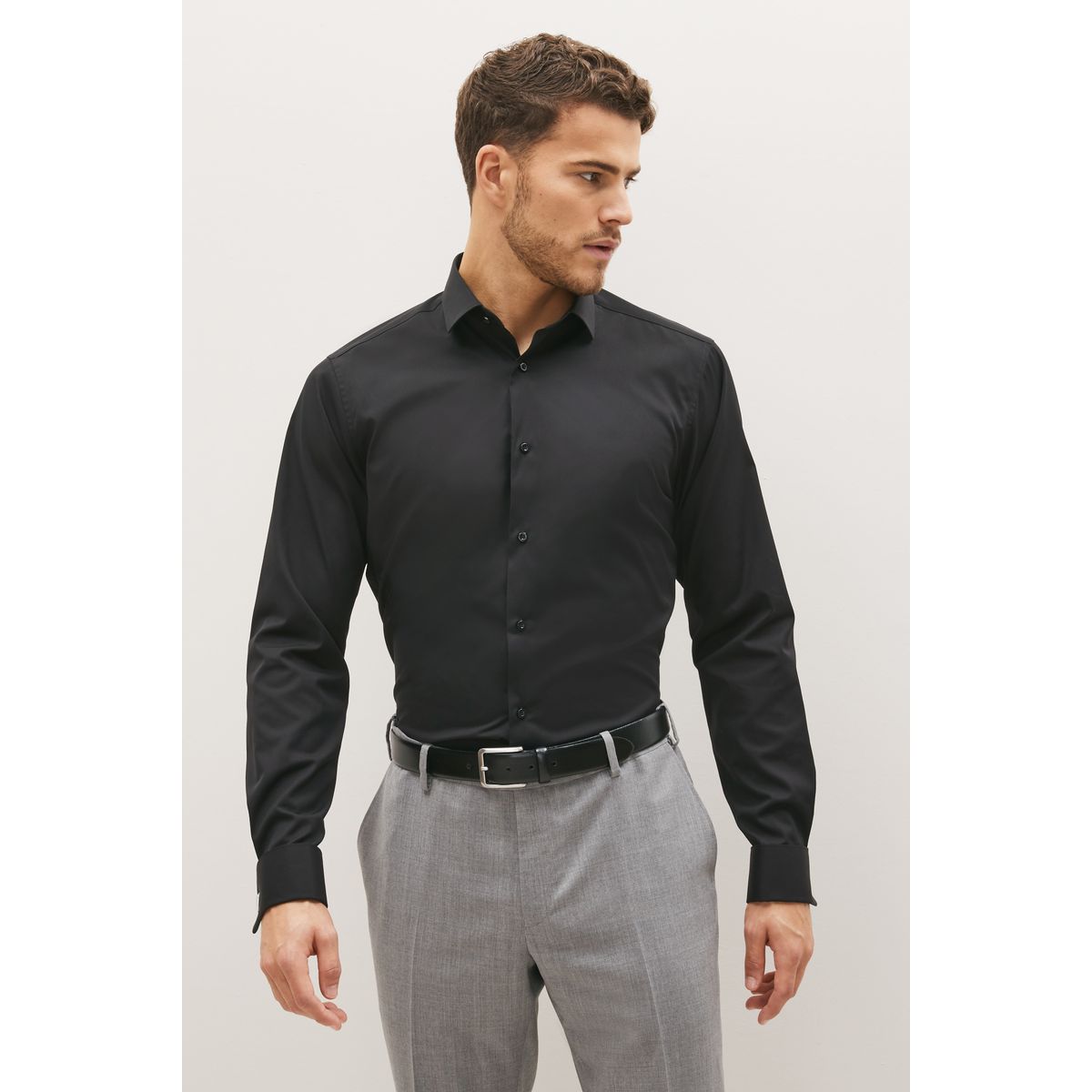 Chemise- Coupe Ajustée Avec Manches Longues, NEXT