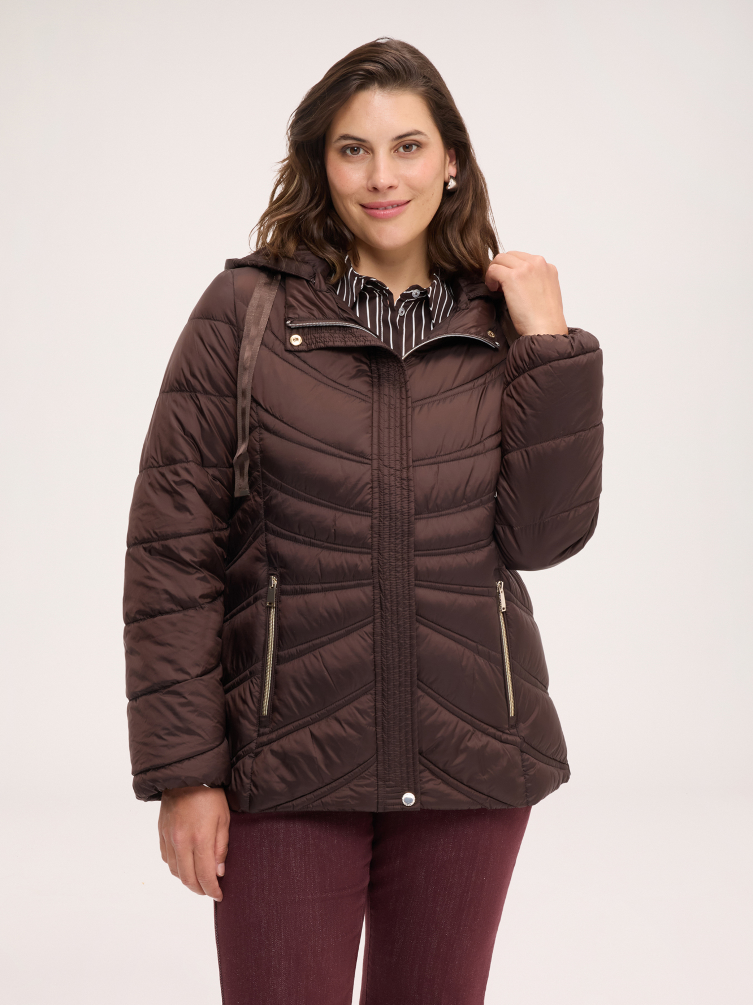 Veste matelassée courte à motif vagues, FIORELLA RUBINO