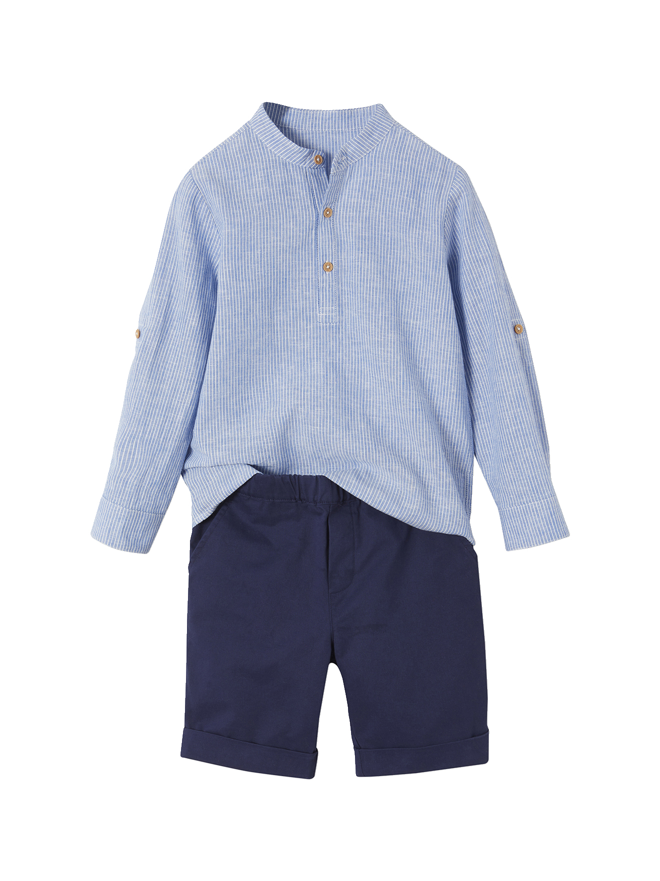 Ensemble céremonie chemise col Mao et short, VERTBAUDET