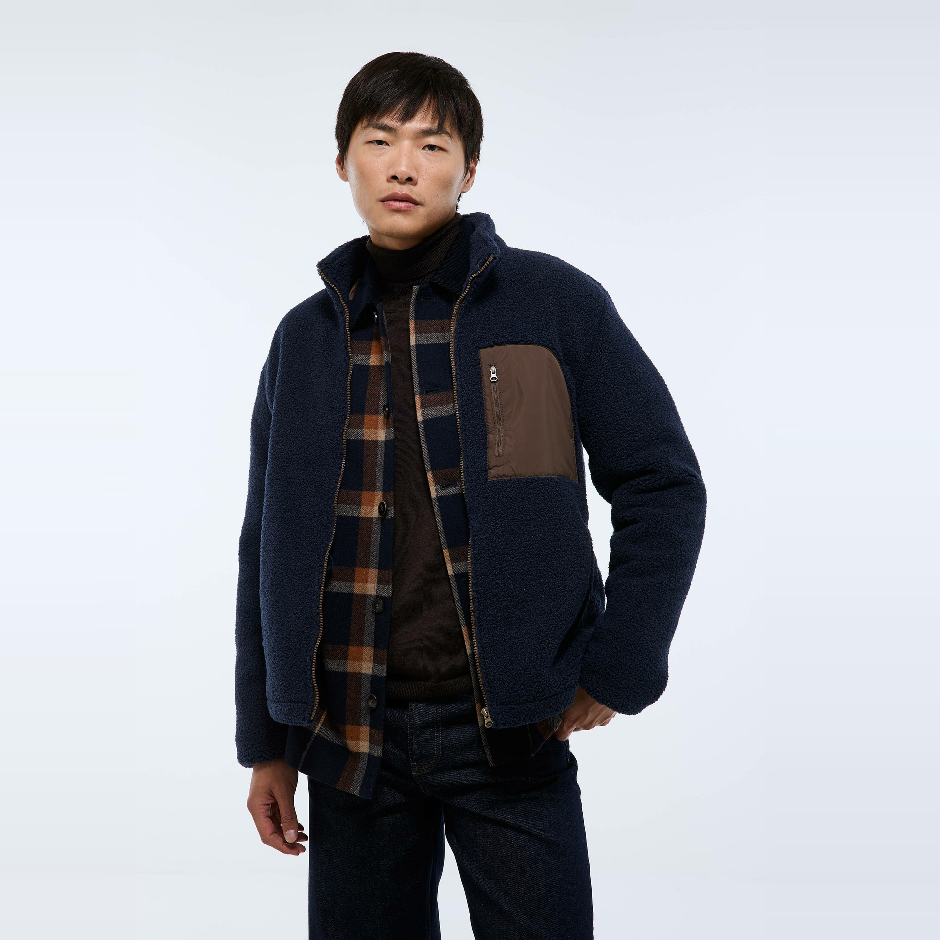 Veste sherpa manches longues zippée, MONOPRIX