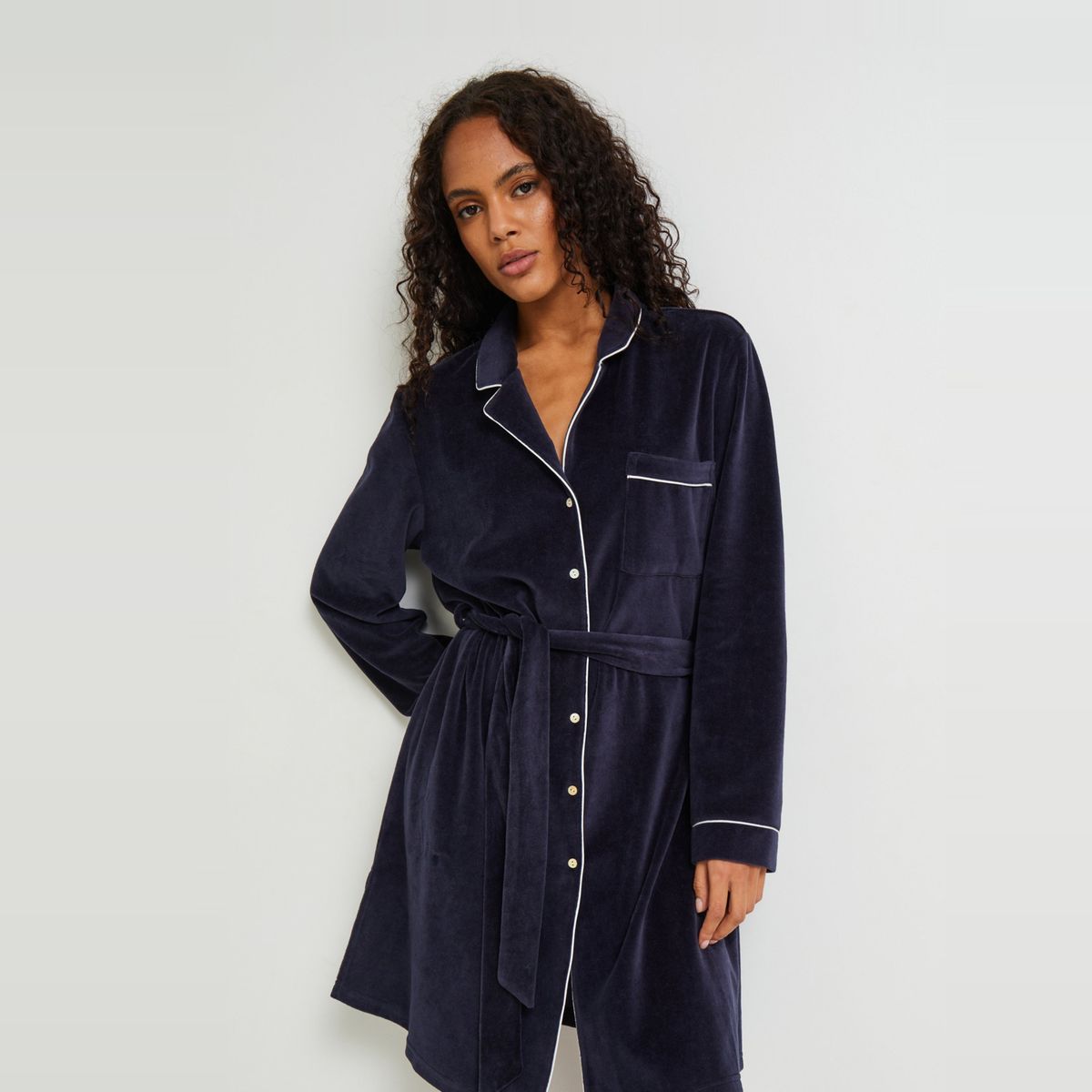 Robe velours bleu nuit La Redoute