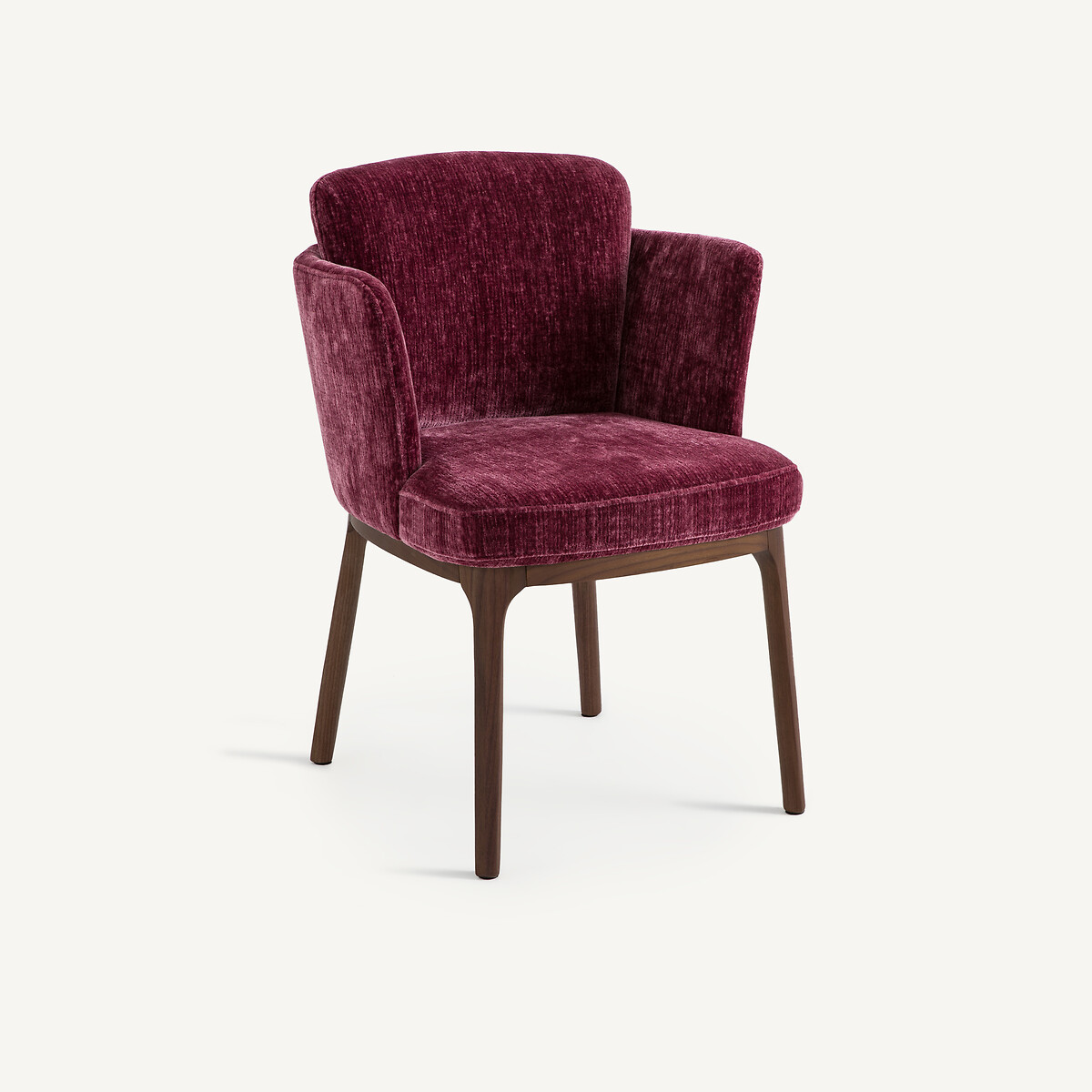 Sillón de comedor con patas de nogal y terciopelo, Jabote, AM.PM