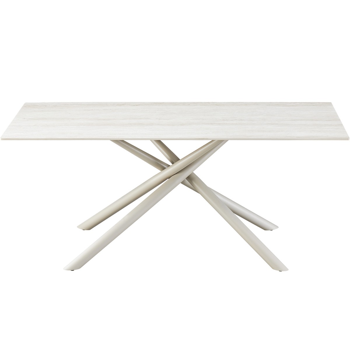 Table à manger 8 couverts en céramique effet Travertin - NEVEL, HOMIFAB