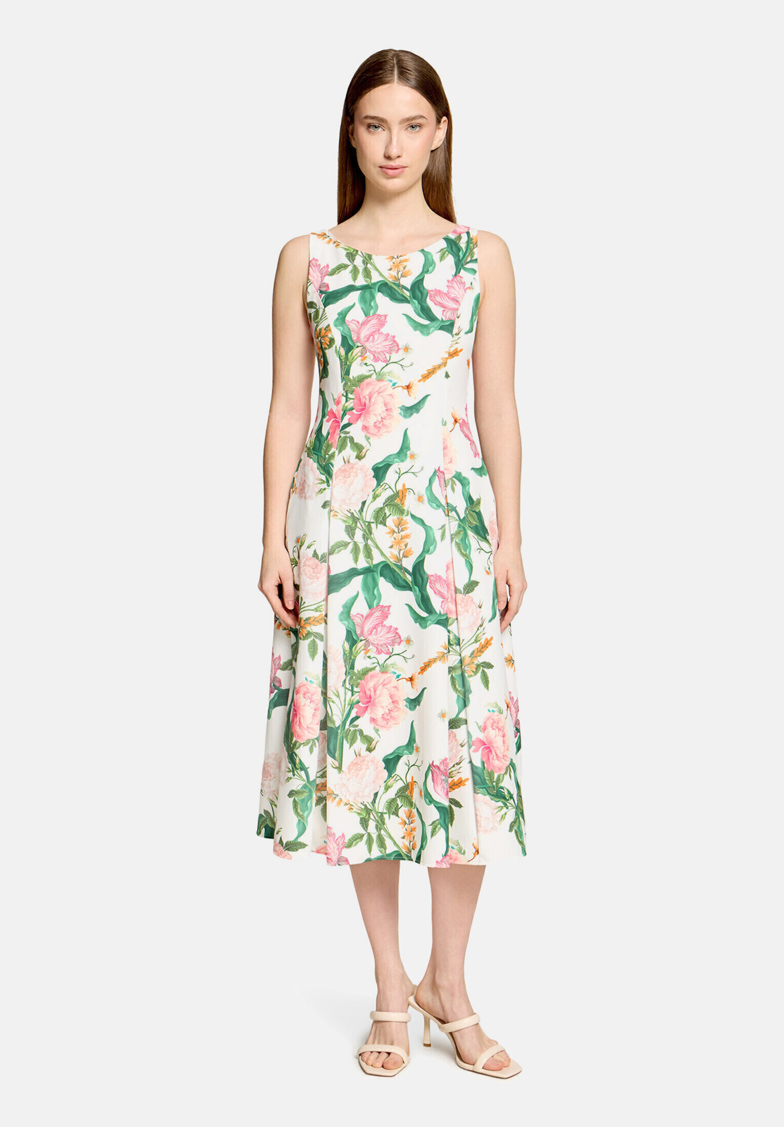 Robe à fleurs à plis creux, VERA MONT