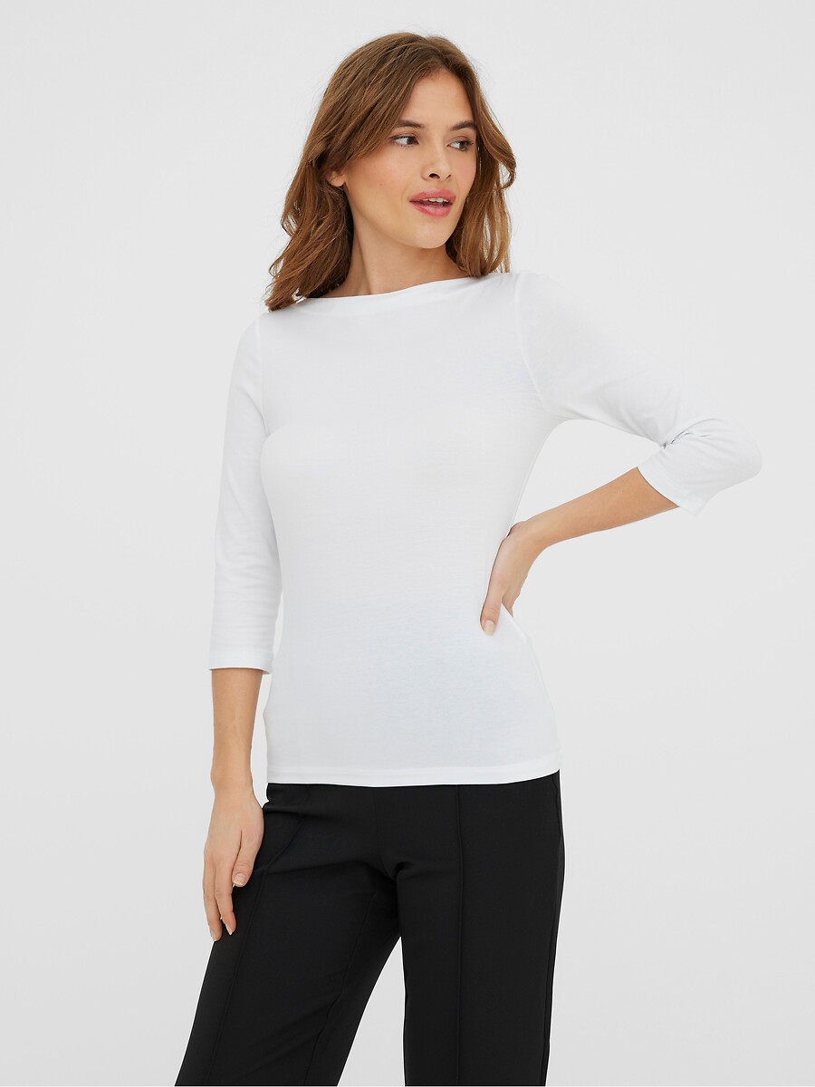 Vero Moda T-shirt Met Boothals, 3/4 Mouwen