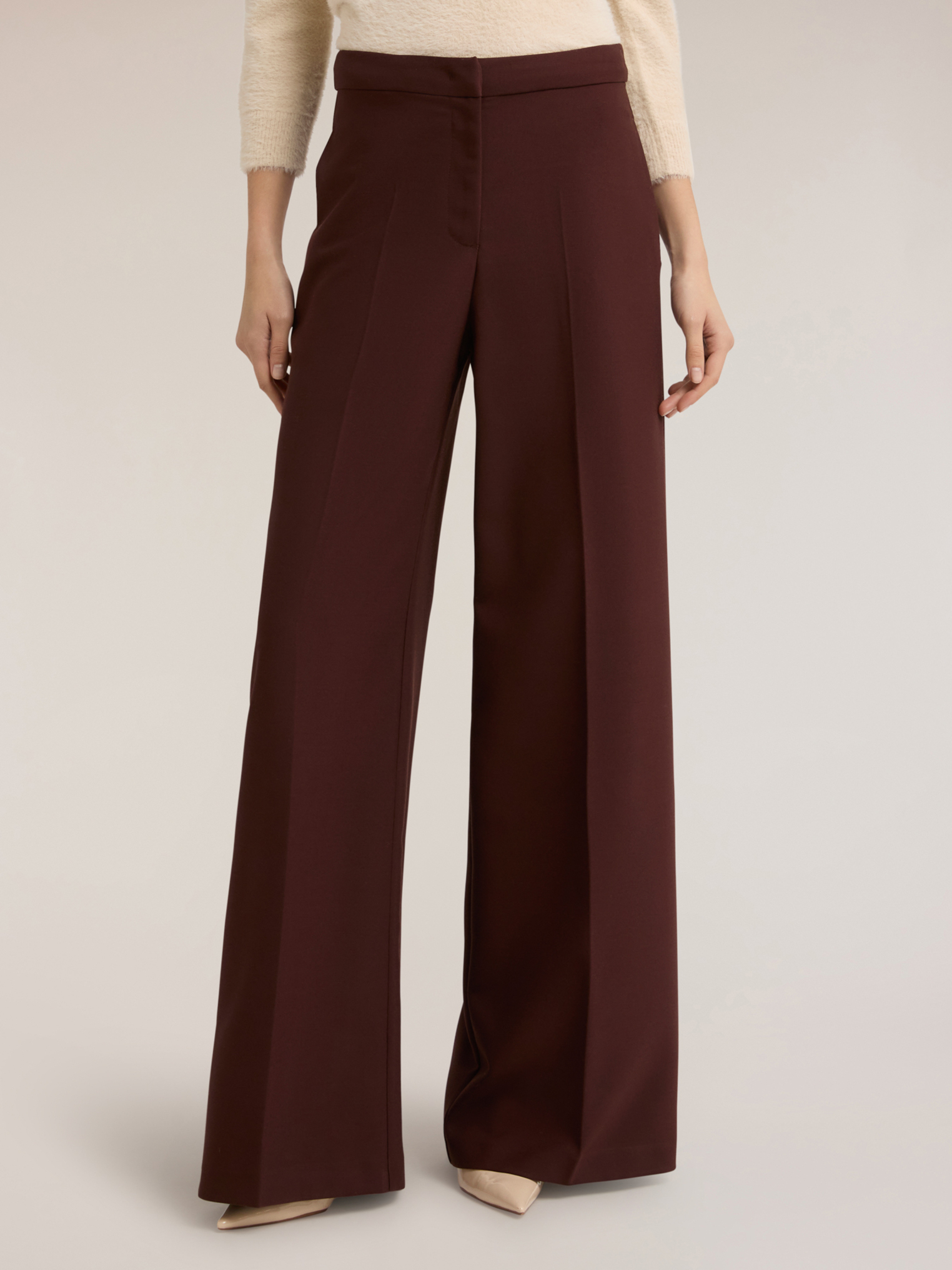 Pantalon palazzo en polyester et viscose, MOTIVI