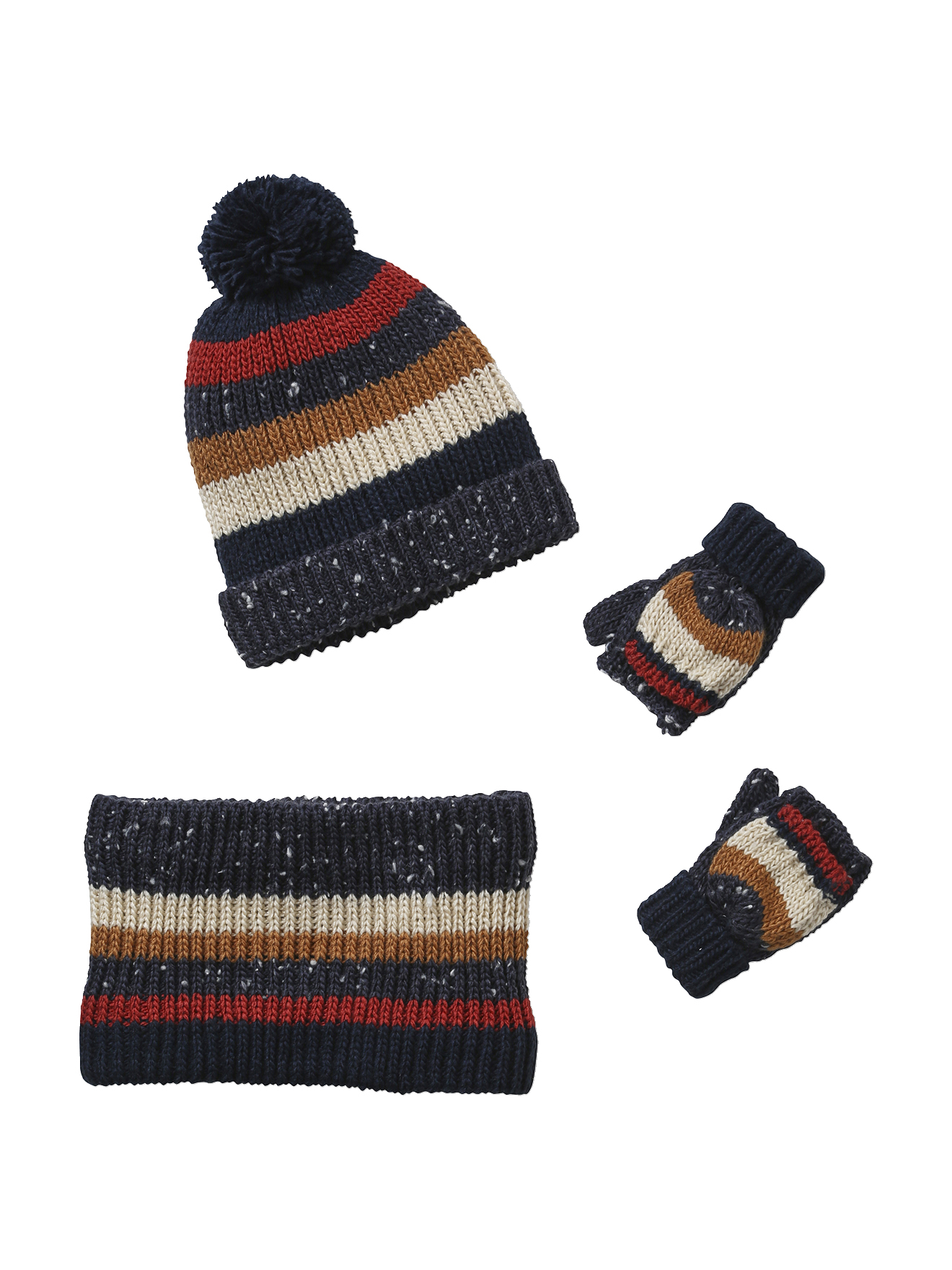 Ensemble bonnet + snood + mitaines, VERTBAUDET