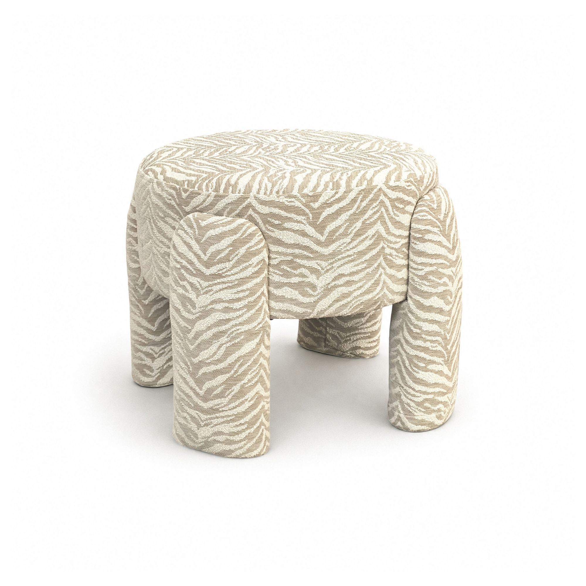 Pouf en polyester tigré, ORION, NOW'S HOME