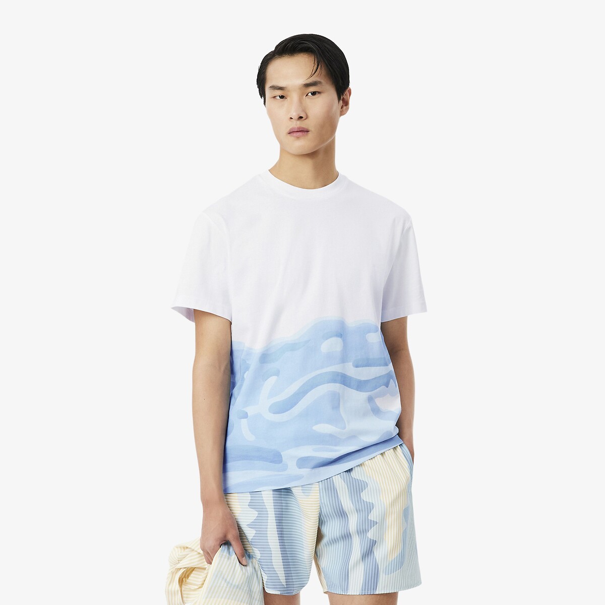 T-shirt classic fit in cotone stampato, LACOSTE