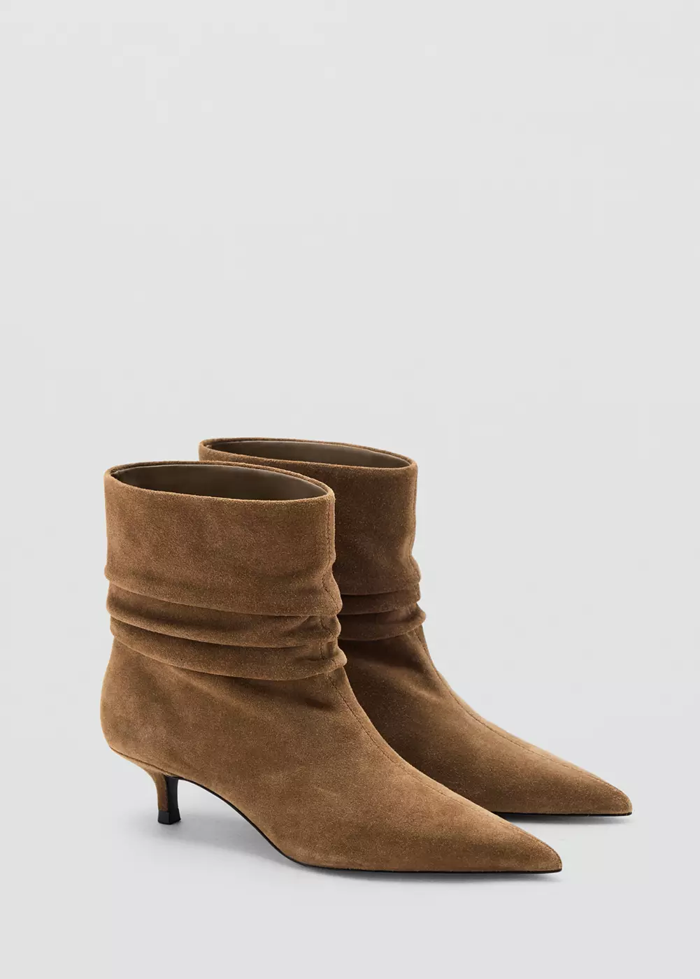 Bottines daim à fronces, MANGO