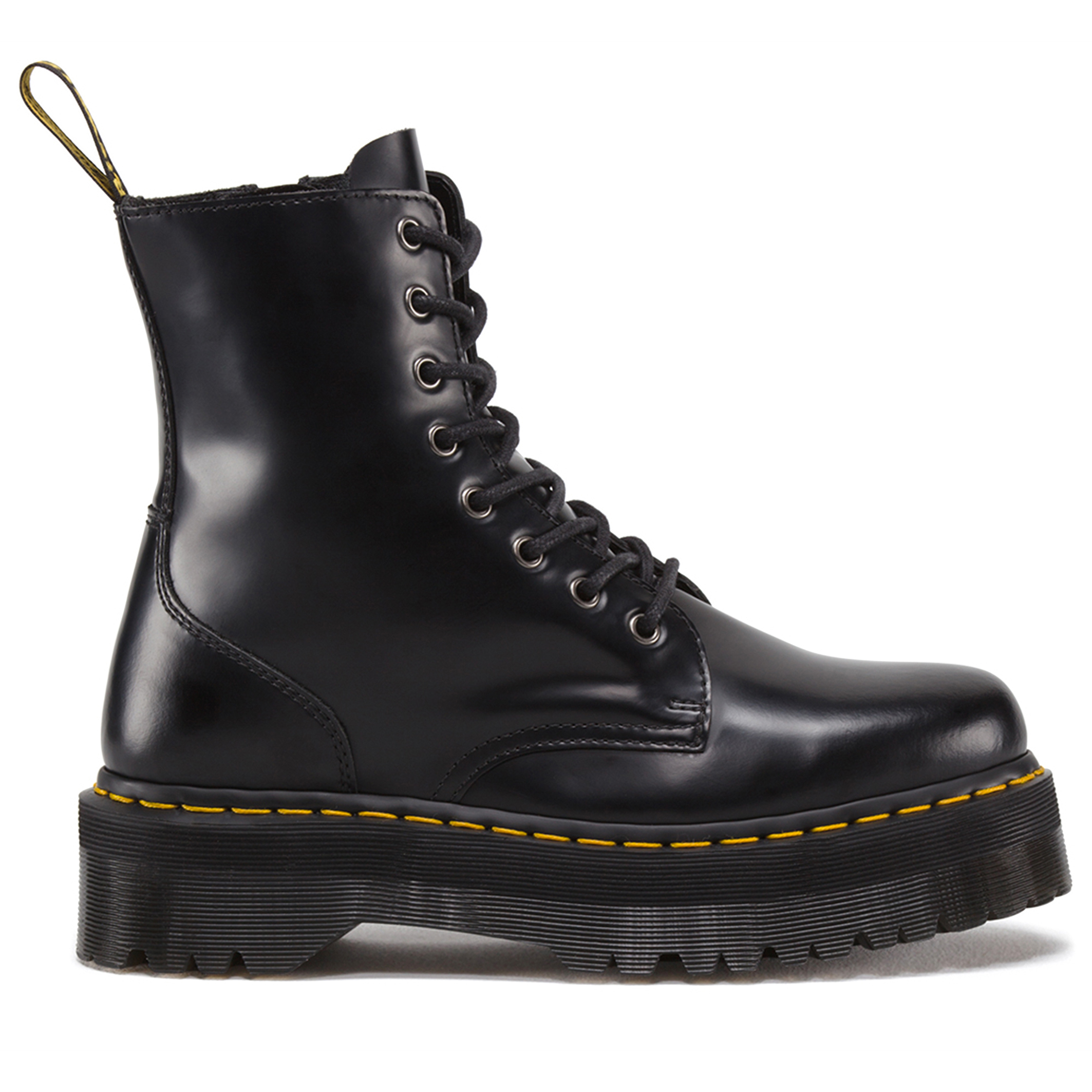 Jadon smooth platform boots in leather, black, Dr. Martens | La