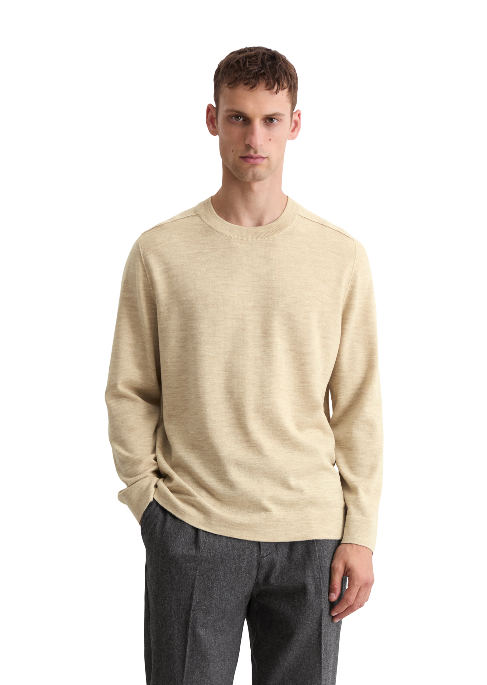 Pull-over regular en laine mérinos douce, MARC O'POLO
