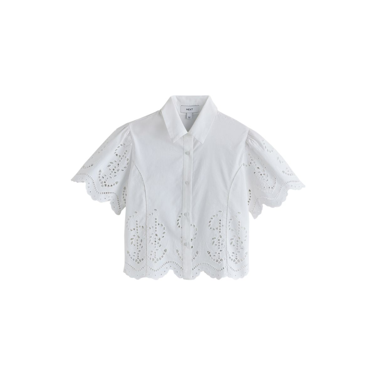 Chemise brodée à manches courtes, NEXT
