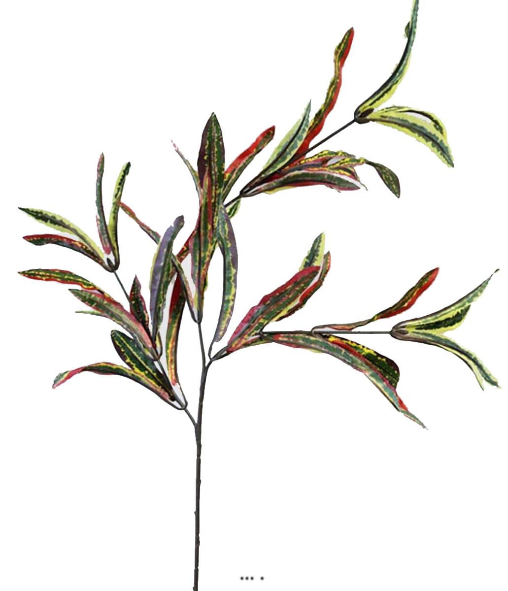 Croton factice en branche H65cm 3 têtes 45 f, ARTIFICIELLES