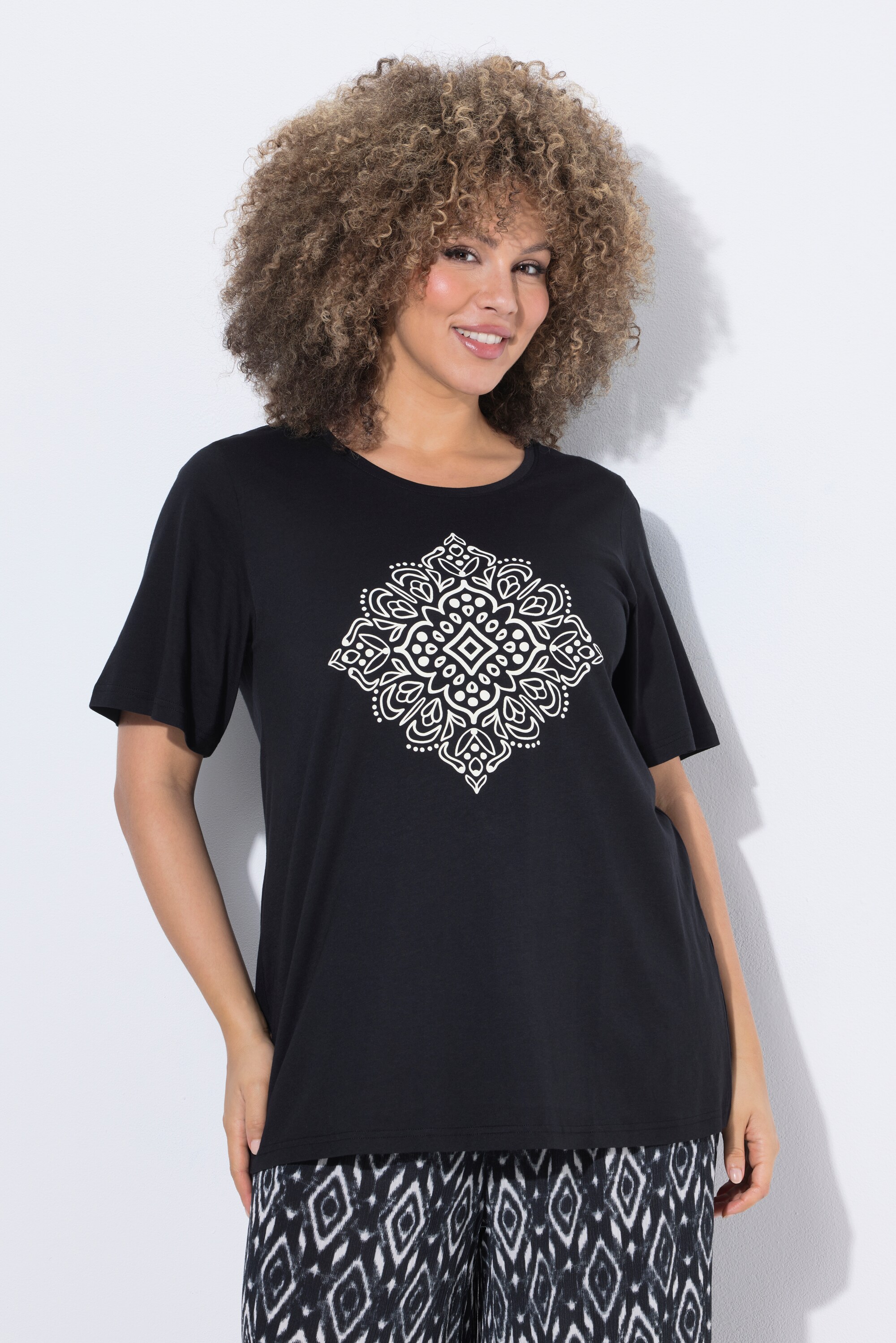 T-shirt en modal mélangé avec imprimé, ULLA POPKEN