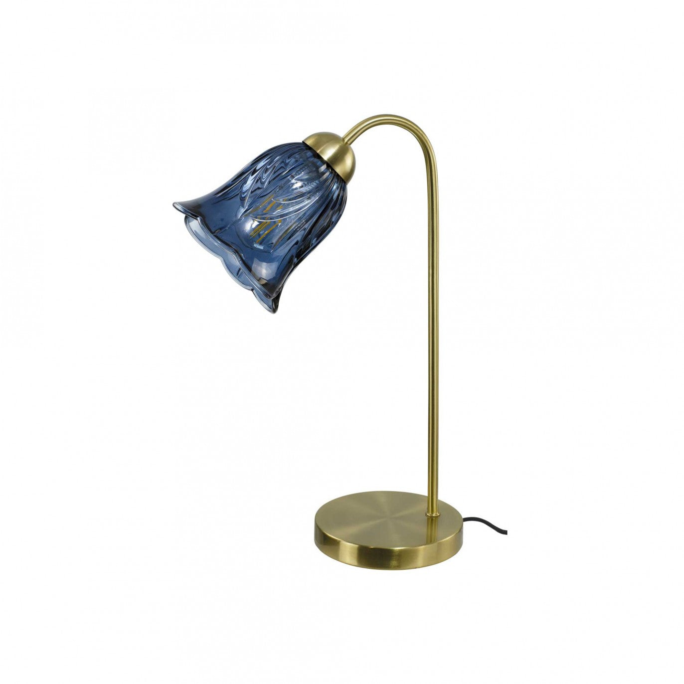 Lampe à poser en métal & verre avec un cordon textile, ARELI, C-CREATION