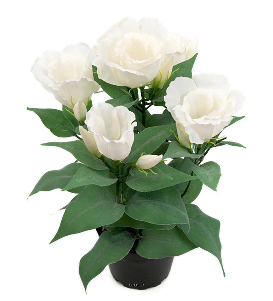 Eustoma artificiel en pot, 4 têtes de fleur, ARTIFICIELLES
