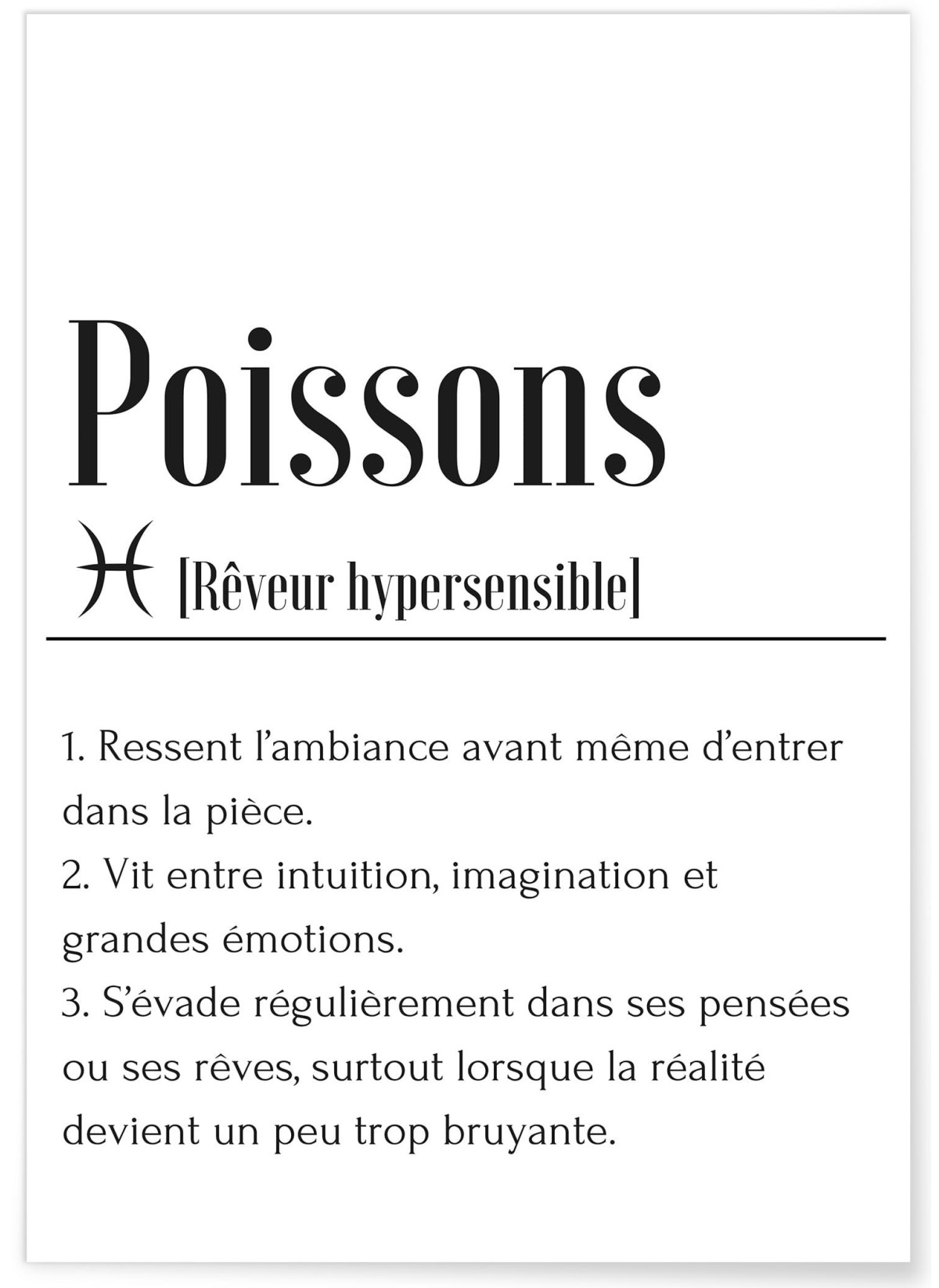 Affiche Définition Poissons, L'AFFICHERIE