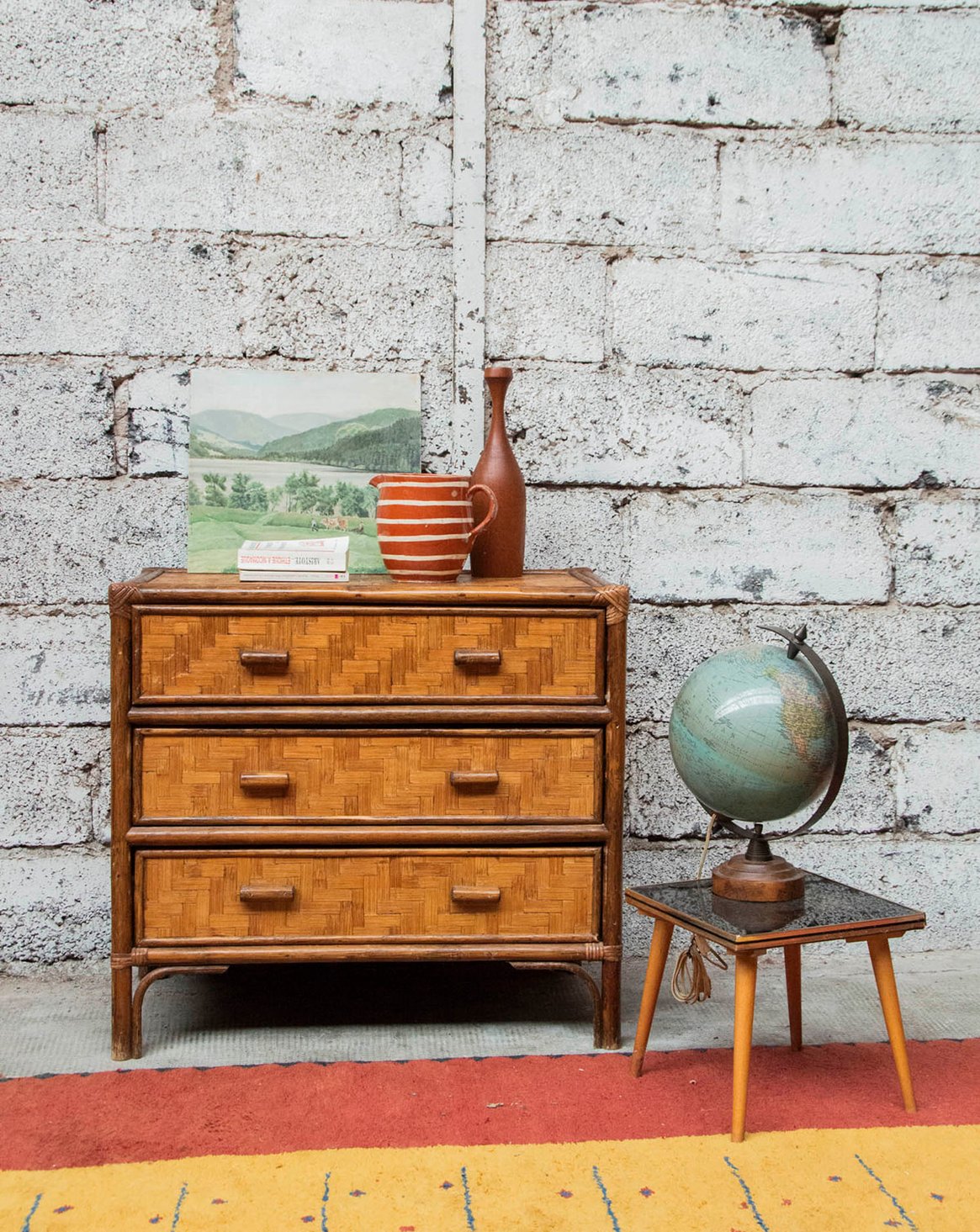 Commode en rotin Garance N°142 - Bon état, DEBONGOUT