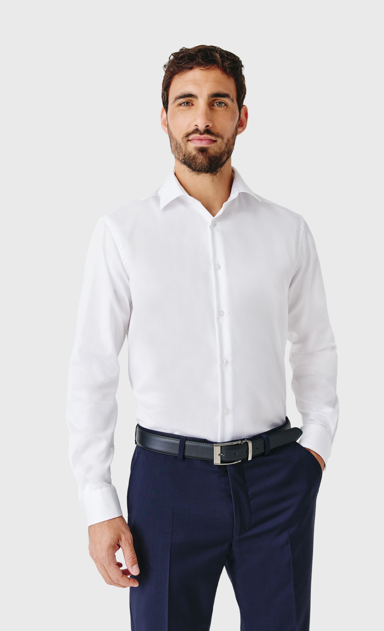 Chemise Regular fit sans repassage en twill de coton, ACROSS