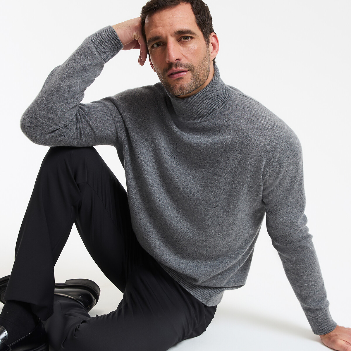 Pull col roulé en cachemire, made in Europe