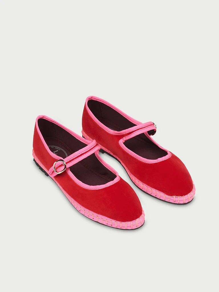 Ballerines Mary-Jane en velours Aurélie, FLABELUS