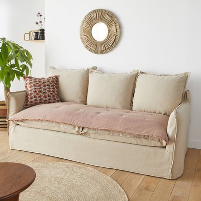 Colchón para asiento con rayas de lino/algodón, Orella LA REDOUTE INTERIEURS